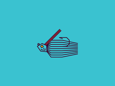 Lure Series - Jig art blue color colour design drawing fishing geometric icon illustration line logo minimal minimalistic modern shape simple vector
