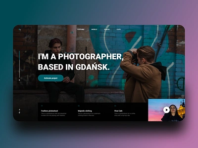 dribble shot 2x adobexd background art design landingpage photographer photography poland productdesign ui ux