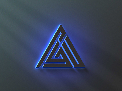 3D Logo Mockup Neon Effect
