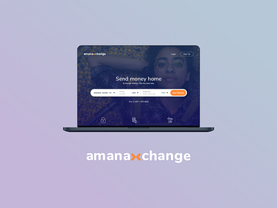Amanaxchange Landing Page clean concept design money transfer ui ui ux ux