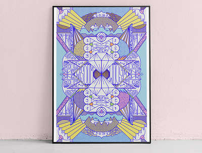 Wisdom colour flat gold graphic design illustration pastel photoshop poster screenprint symmetry typography