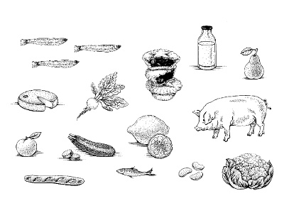 On Va Déguster • Food Illustration cookbook flat food food illustration france gastronomy graphic design hand drawn handmade illustration sketch stiple
