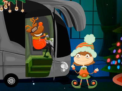 Christmas Day 2d animation animation2d branding character character design christmas party christmas tree design girl illustration vector