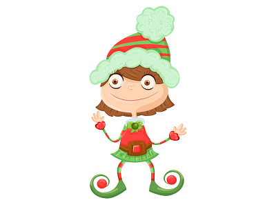 Elf 2d animation 2d branding character character design christmas cute december design elf elf girl girl illustration illustrator santa claus