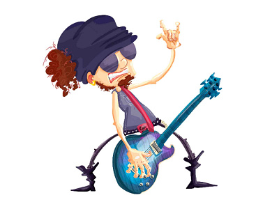 Rock Star 2d animation animation 2d character character design design guitar heavy metal illustration metal rock rock 2d rock and roll rocks rockstar