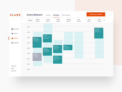 Clark's Tutor Scheduling tool