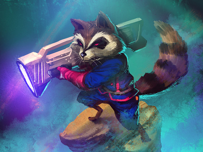 30 Day Challenge Day4: "An Animal You Think is Cute" 30dc613 art gotg guardians illustration raccoon rocket rocketraccoon