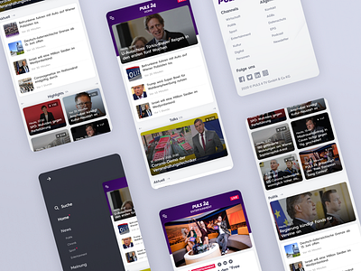 PULS24 - UI Web Design for a TV News Channel (Mobile, Part 1)