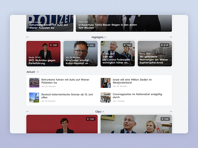 PULS24 - UI Web Design for a TV News Channel (Desktop, Part 2)