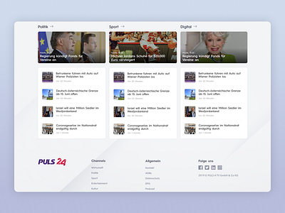 PULS24 - UI Web Design for a TV News Channel (Desktop, Part 3) app mobile design news app news design news site tv app ui design uidesign uiux ux
