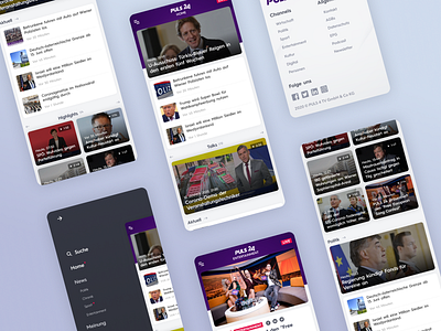 PULS24 - UI Web Design for a TV News Channel (Mobile, Part 4) app ui mobile design news news app news design news site streaming streaming app tv tv app ui design uidesign uiux ux video video app