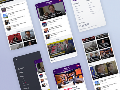 PULS24 - UI Web Design for a TV News Channel (Mobile, Part 4)