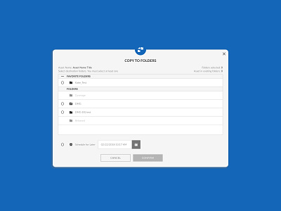 Copy To Folders Modal