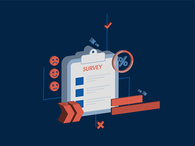 App Survey Illustration branding design flat iconography illustrator isometric survey ui vector web website