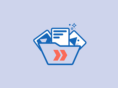 Folder with Assets app branding design iconography illustration logo ui ux vector web
