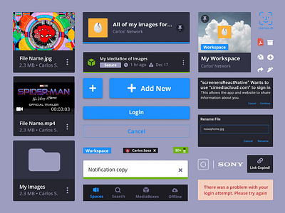 Sony C Workspace Mobile UI Components