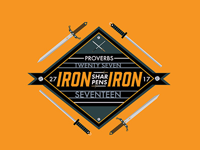 Iron Sharpens Iron Diamond Badge color graphicdesign icon iconography illustration illustrator logo pantone pattern typography