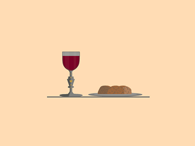 Wine & Bread illustration pantone