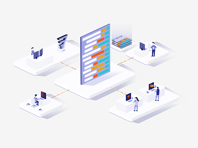 Data Isometric Illustration app branding design illustration vector web