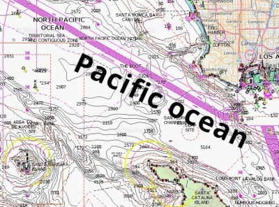 Pacific ocean depth map nautical chart