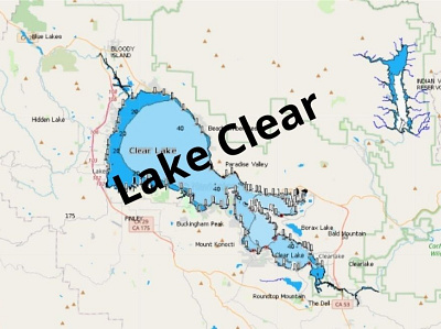 Lake Clear depth map fishing map marine chart nautical chart typography