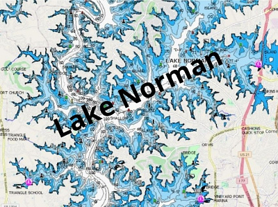 Norman Lake depth map fishing map marine chart nautical chart typography