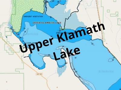 Upper Klamath Lake depth map fishing map marine chart nautical chart typography