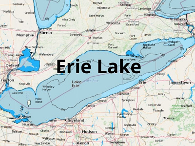 Erie Lake depth map fishing map marine chart nautical chart