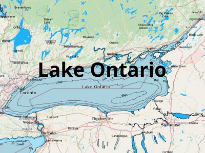 Ontario Lake depth map fishing map marine chart nautical chart typography