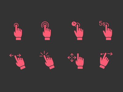 Filled Touch Gesture Icons Set icons