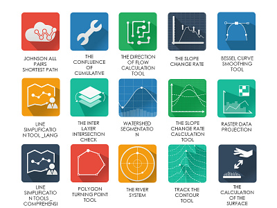 The GIS tool set icon data development flat iconset it.internet light line user web