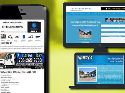 Wimpy Sanitation branding dumpster google logo sanitation seo septic services traffic website