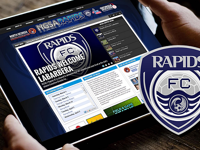 Rapids Website branding crest design graphic logo shield soccer sports website