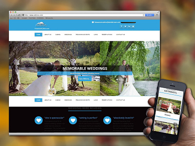 Wedding Retreat Website (Take 1) branding cabin graphic logo mobile responsive social media vacation website