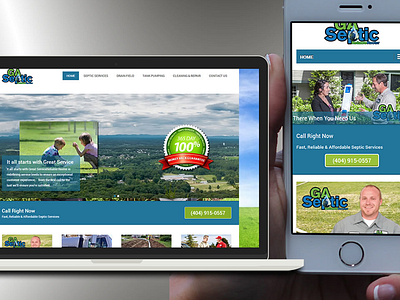 GA Septic branding business graphic mobile responsive seo webpage website wordpress