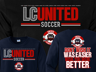 LCUTD Tees branding club crest design futbol graphic instagram schedule shield soccer sports team