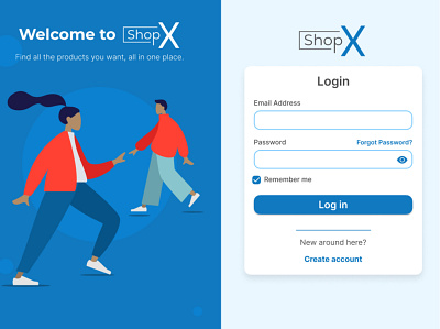 ShopX Login Form branding figma graphic design ui ux