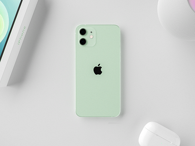 iPhone 12 Green Unboxing apple apple design branding design iphone minimal minimalism modern modern design render