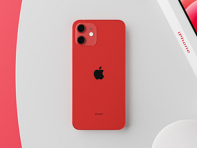iPhone 12 Red Unboxing apple apple design branding design iphone minimal minimalism modern modern design render