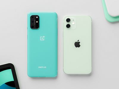 iphone 12 vs OnePlus 8t apple apple design branding design iphone minimal minimalism modern modern design render