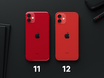 iPhone 12 vs 11 Red apple apple design branding design iphone minimal minimalism modern modern design render