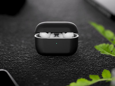 AirPods Pro Black airpods pro apple apple design branding design iphone minimal minimalism modern modern design render