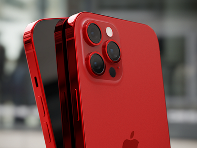 iPhone 12 Pro Max in Red Glory 3d render apple apple design concept design iphone minimal minimalism modern red render