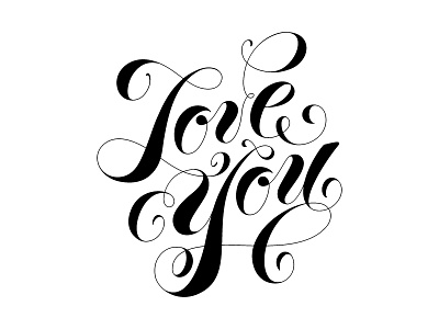 Love You lettering love you script typography