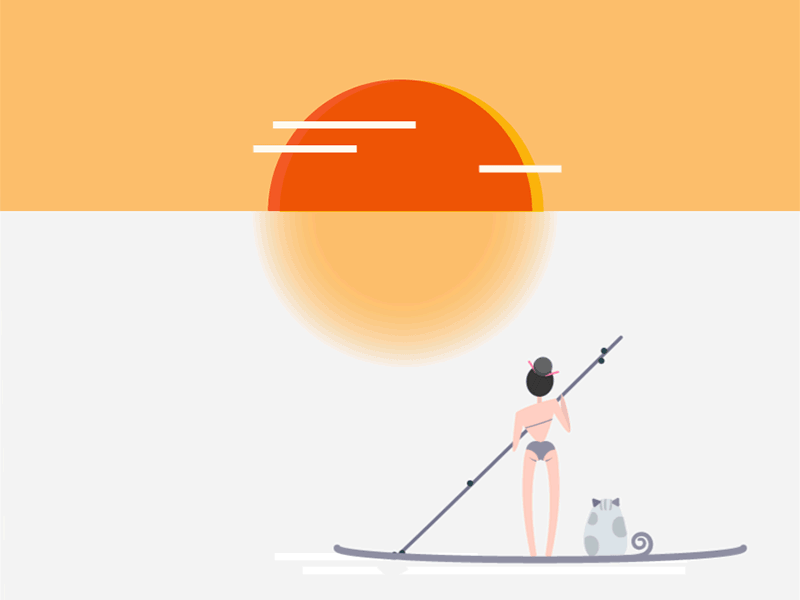 Somewhere gif illustration minimal simple sunset