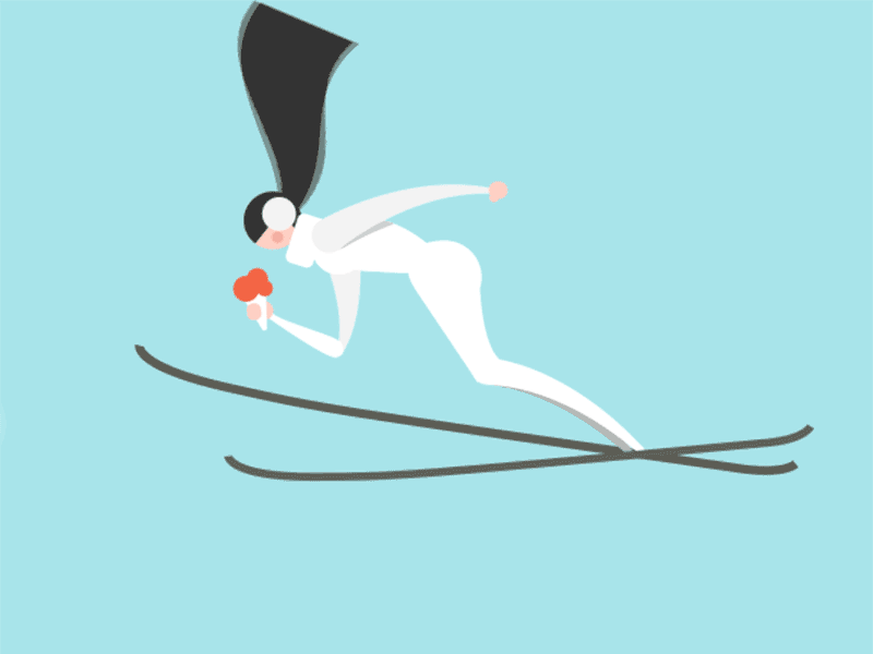 Somewhere gif illustration minimal simple ski sweet