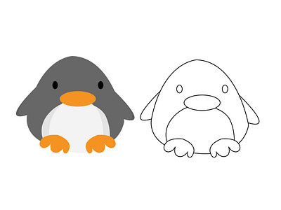 Penguins cartoon design icon illustration vector