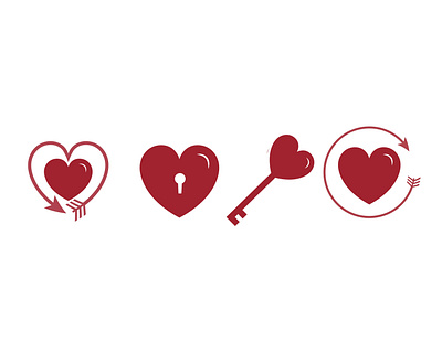 Valentine Hearts Icon design flat icon illustration illustrator minimal vector