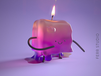 Scattering Candle Boy 3d artist c4d c4dfordesigners design logo render rendering scattering sss