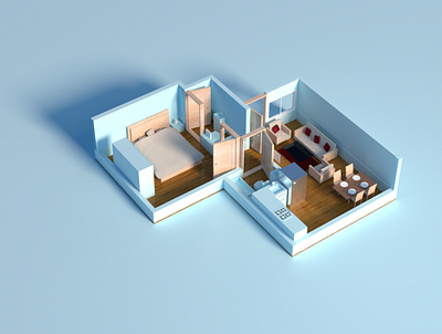 3D blue House 3d 3dhouse design house nft